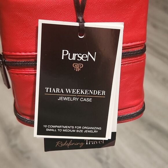 NWT PursN Red Travel Tiara Weekender Jewelry Case - Picture 2 of 5